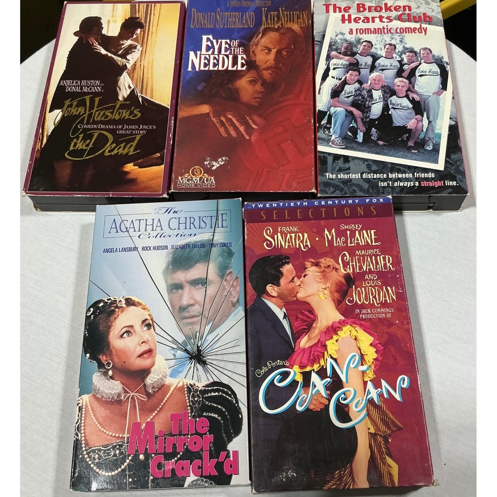Vintage VHS Lot 5 The Dead Eye of the Needle Can-Can Mirror Cracked